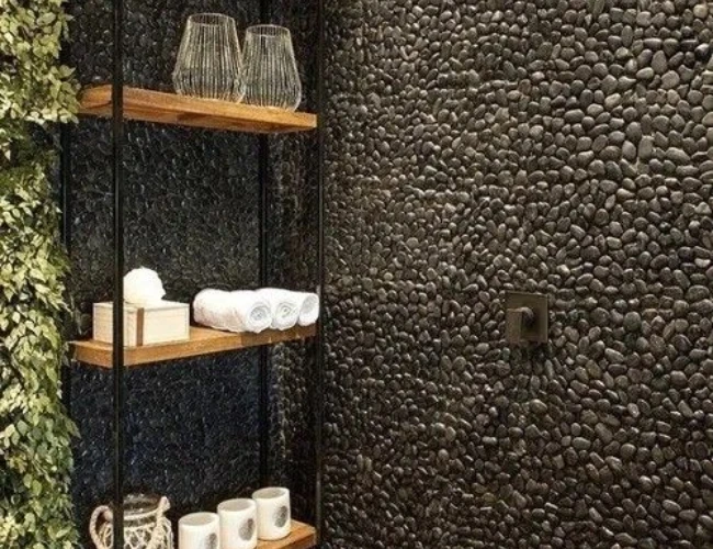 placa de seixo telado preto 30x30