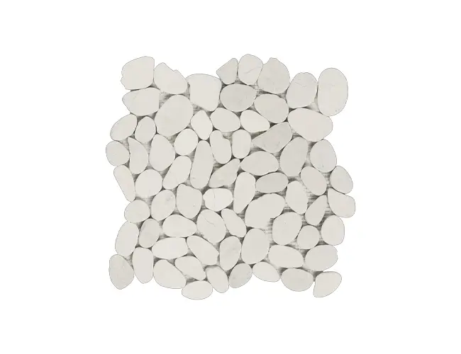 placa de seixo telado branco sliced 30x30cm