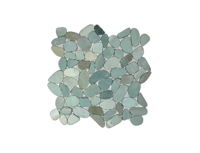 placa de seixo telado verde sliced 30x30cm